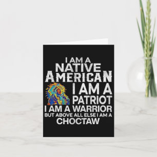 Tarjeta Soy un nativo americano Soy un guerrero patriota 