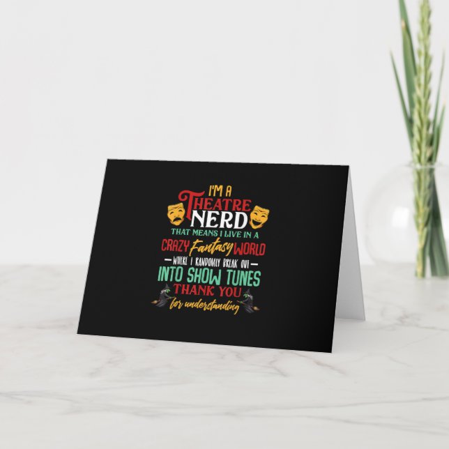 Tarjeta Soy un nerd actor en el escenario amantes de actor (Anverso)