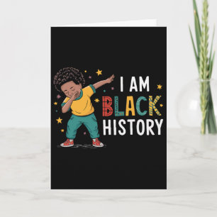 Tarjeta Soy un niño afro de la historia negra que hace dab