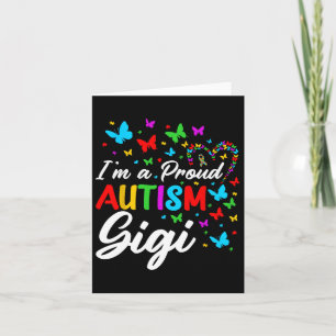 Tarjeta Soy un orgulloso autismo Gigi Autism Awareness Rib