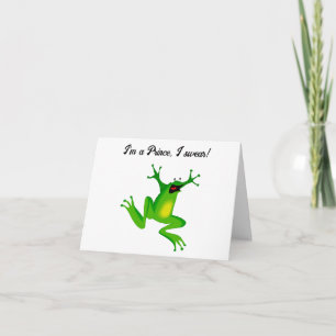 Tarjeta Soy un Personalizado de Rana Verde de Prince Funny