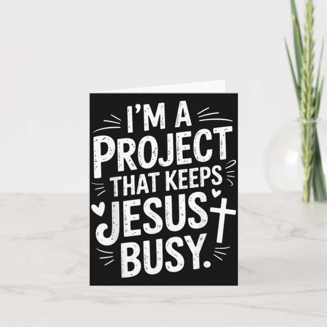 Tarjeta Soy un proyecto que mantiene ocupado a Jesús Fe cr (Anverso)