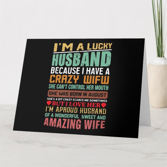 Tarjeta Soy un regalo de marido afortunado para los amante (Anverso)