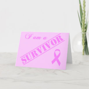 Tarjeta Soy un sobreviviente - Cinta rosa de Cáncer de Mam
