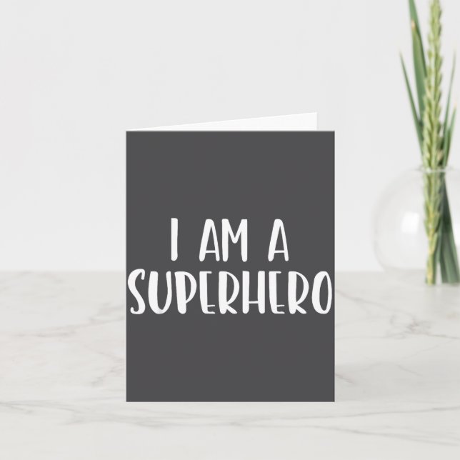 Tarjeta Soy un superhéroe de Halloween, mi disfraz es fáci (Anverso)