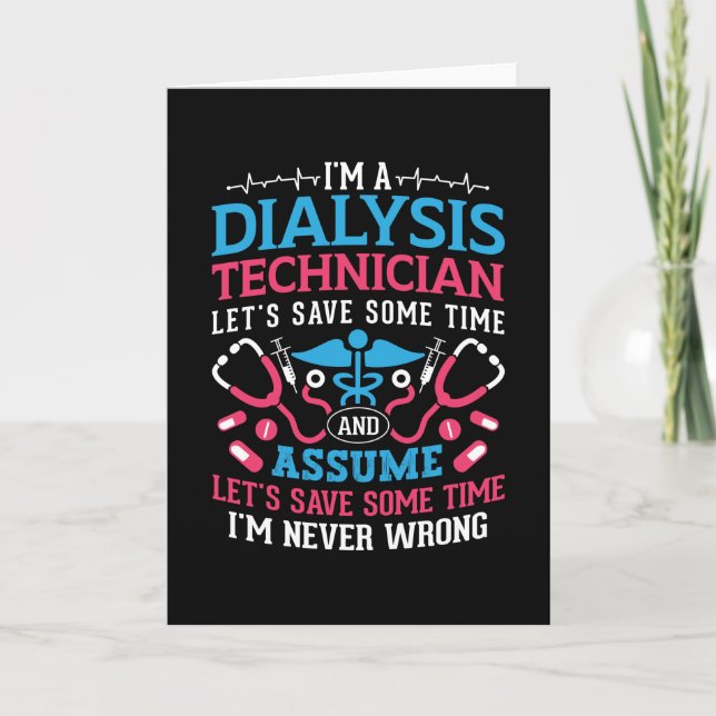 Tarjeta Soy un técnico de diálisis en tecnología de diális (Anverso)