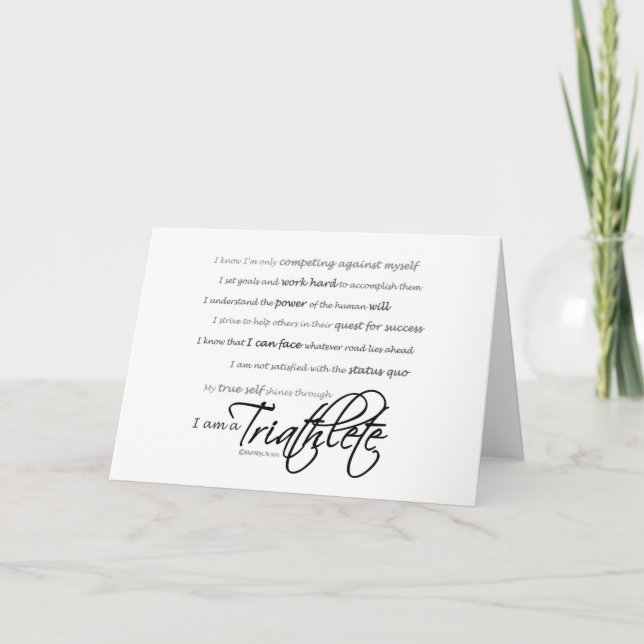 Tarjeta Soy un Triathlete - escritura (Anverso)