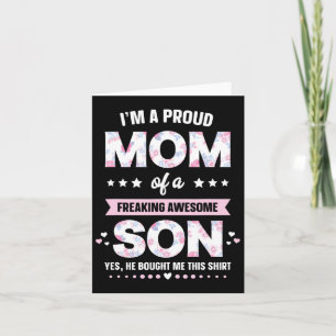 Tarjeta Soy Una Camiseta De Mamá Orgullosa Regalo De Hijo 