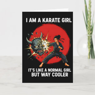 Tarjeta Soy una chica de karate cita para chicas 1