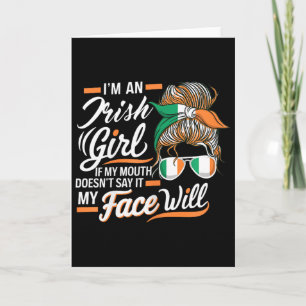 Tarjeta Soy una chica irlandesa. Si mi boca no lo dice, mi