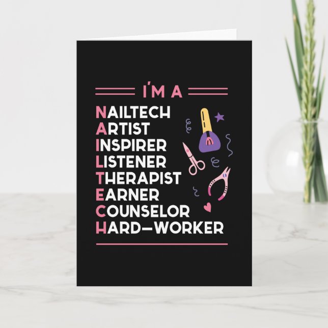 Tarjeta SOY Una Manicura De Nailtech (Anverso)