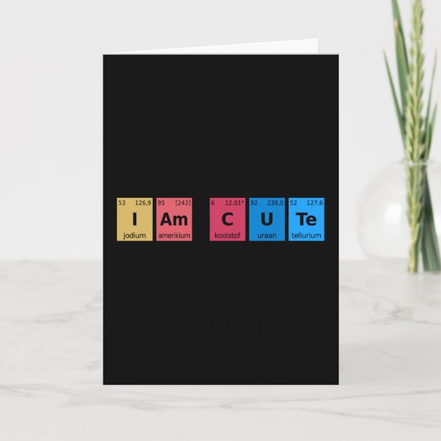 Tarjeta Soy una tabla periódica corta (Anverso)