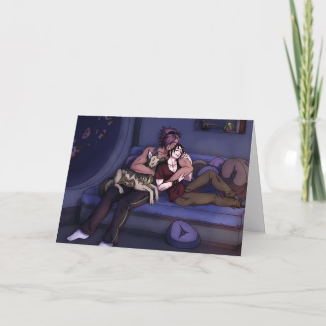 Tarjeta Space Family Hug (Anverso)