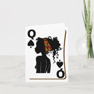 Tarjeta Spades Queen Card Monto de historia negra afroamer