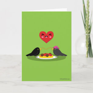 Tarjeta Spaghetti Albóndigas Cita Romántica