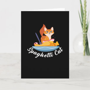 Tarjeta Spaghetti Cat Pasta Food Italia