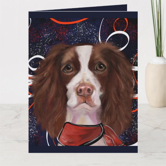 TARJETA SPANIEL DE MUELLER INGLÉS    (Anverso)