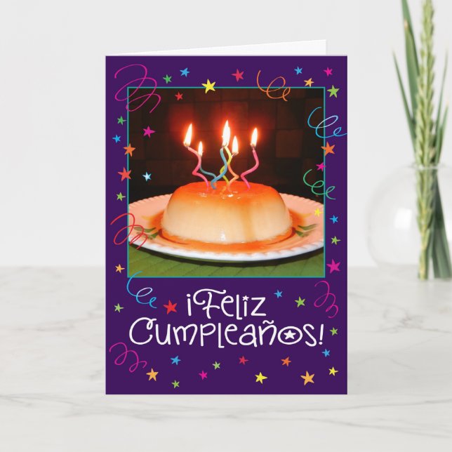 Tarjeta Spanish/English "Flan-tastico" Birthday Card (Anverso)