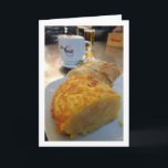 Tarjeta Spanish Omelette, Valencian Cafe, España<br><div class="desc">Spanish Omelette,  Valencian Cafe,  España Greeting Card. You can easily customize this product for free if you would like to add wording or change the color of the background.</div>