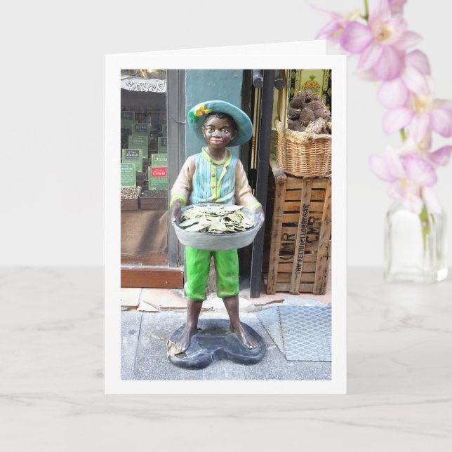 Tarjeta Spanish Street Statue, Valencia City, España (Orquídea)