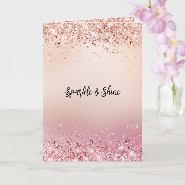 Tarjeta Sparkle Ombre rosa y Rosa (Orquídea)