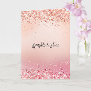 Tarjeta Sparkle Ombre rosa y Rosa