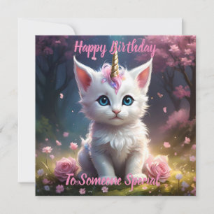 Tarjeta "Sparkle Paws: El encantador gatito unicornio"