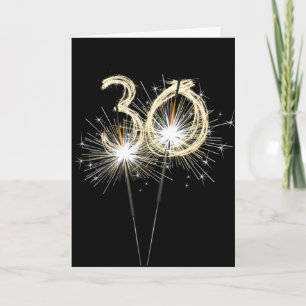 Tarjeta Sparklers del 30º Aniversario en Negro