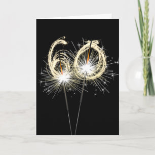Tarjeta Sparklers del 60° aniversario sobre negro