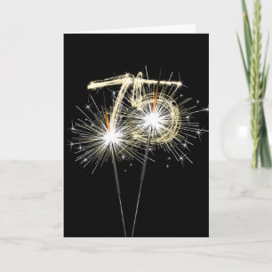 Tarjeta Sparklers del 75º Aniversario en Negro