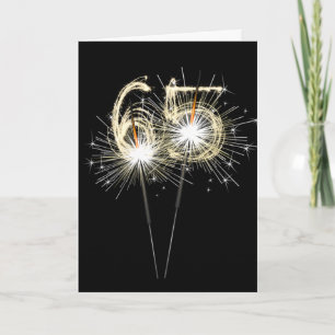 Tarjeta Sparklers en el 65° aniversario sobre negro