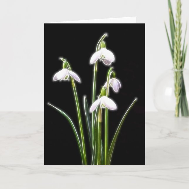 Tarjeta Sparkling Snowdrop (Anverso)