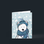 Tarjeta Sparkly Winter Westie Card<br><div class="desc">KiniArt Westie Terrier arte canino por el artista contemporáneo PUP,  Kim Niles. ** El Purpurina sólo está impreso. © Kim Niles,  KiniArt ™️ - Todos los derechos reservados.</div>
