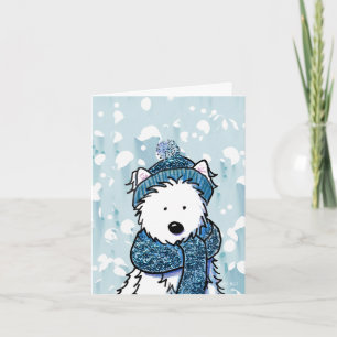 Tarjeta Sparkly Winter Westie Card