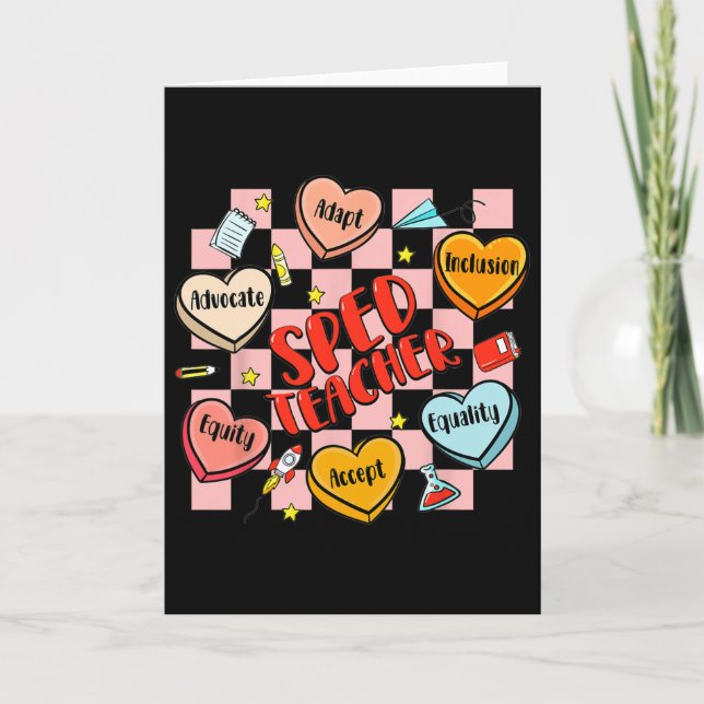 Tarjeta Special Education Teacher Valentine Conversation H (Anverso)