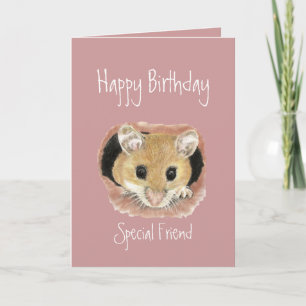 Tarjeta Special Friend Birthday Cute Mouse Greeting Card