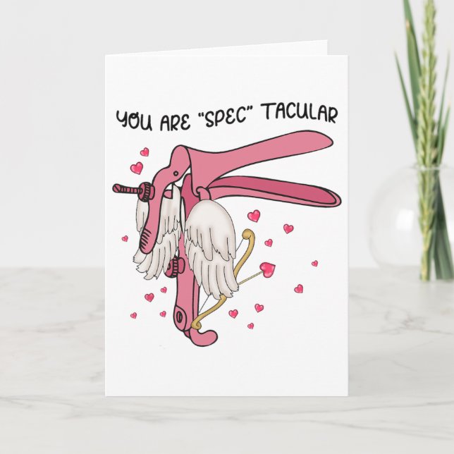 Tarjeta Speculum Nurse Valentine Obgyn You're Spectacular  (Anverso)