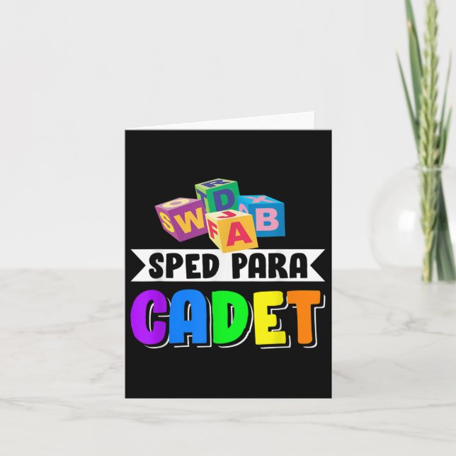 Tarjeta Sped Para Cadet De Vuelta A La Escuela (Anverso)