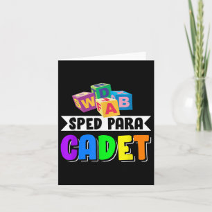 Tarjeta Sped Para Cadet De Vuelta A La Escuela