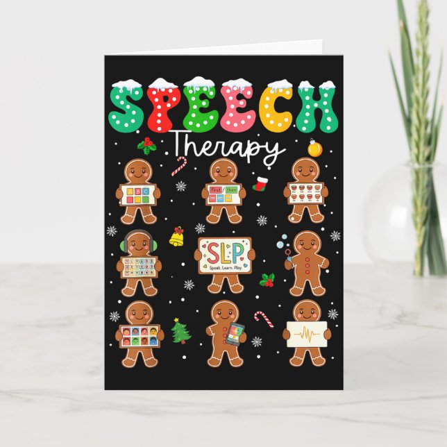 Tarjeta Speech Therapy Christmas Slp Therapy Cookies Ginge (Anverso)