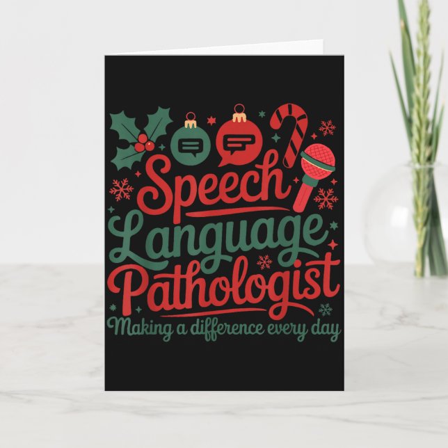 Tarjeta Speech Therapy Christmas Speech Therast  (Anverso)