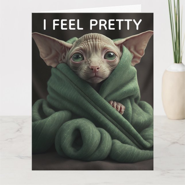 TARJETA SPHINX CAT FUNNY BIRTHDAY GREETING CARD (Anverso)