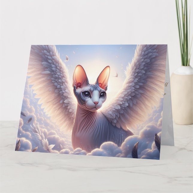 Tarjeta Sphynx Cat Condolences Mascota Loss Sympathy Card (Anverso)