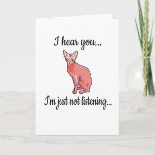 Tarjeta Sphynx Cat Lover Hairless Cat Dueño Sfinx Chica