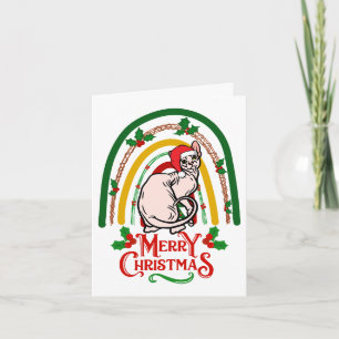 Tarjeta Sphynx Cat Merry Christmas