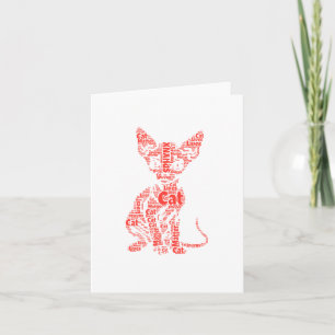 Tarjeta Sphynx Cat vive en el Pegatina de silueta en la nu