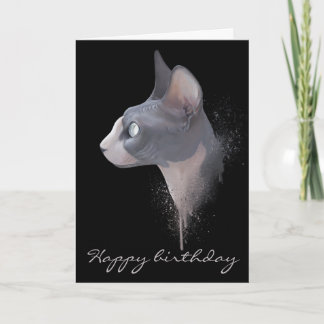 Tarjeta Sphynx del feliz cumpleaños