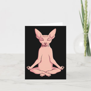 Tarjeta Sphynx Gato Yoga Meditación Reproductores sin pelo