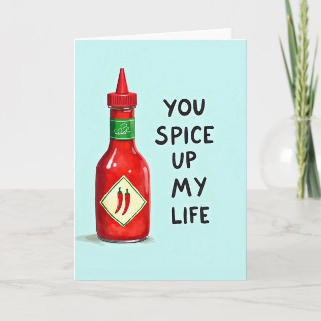 Tarjeta Spice Up My Life Hot Sauce Card (Anverso)
