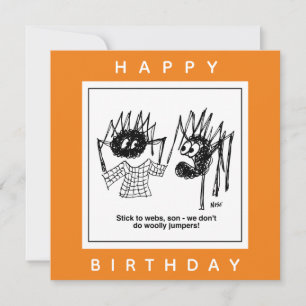 Tarjeta Spider dice Personalizado "Métete a las webs".